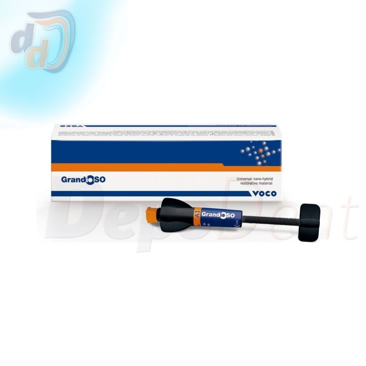 Composite universal GrandioSO de VOCO en jeringa de 4 g de tonos opacos y bleach