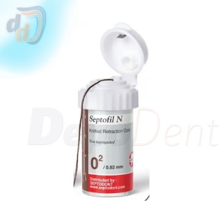 Hilo de retracción Septofil N Septodont Nº 00 extrafino color marrón frasco de 254 cm