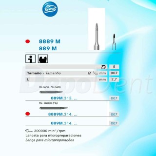 Fresas diamante Komet 889M para micropreparaciones