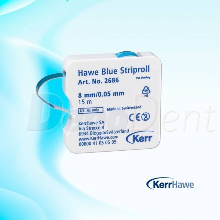Tiras Hawe Striproll Color Azul 8mm x15m poliéster grosor 0.05mm