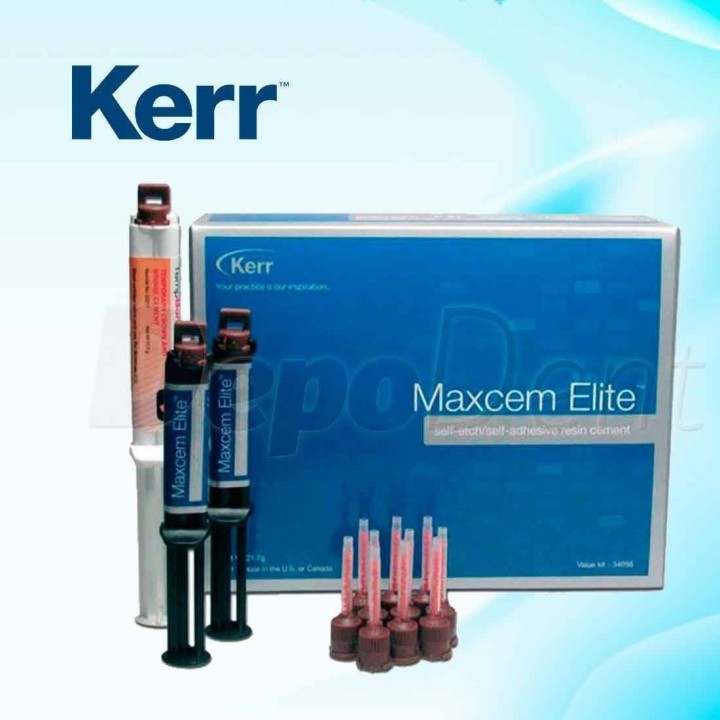 Maxcem Elite de Kerr kit económico con dos jeringas transparentes y Temp-Bond NE