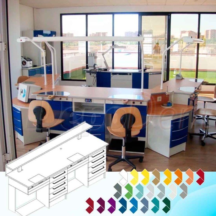 mesa 2 puesto trabajo Elite con cajoneras